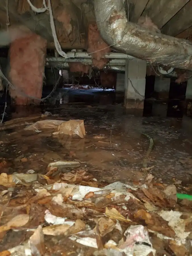 Crawl space flood assessment for Commercial Water Damage Restoration in Triangle